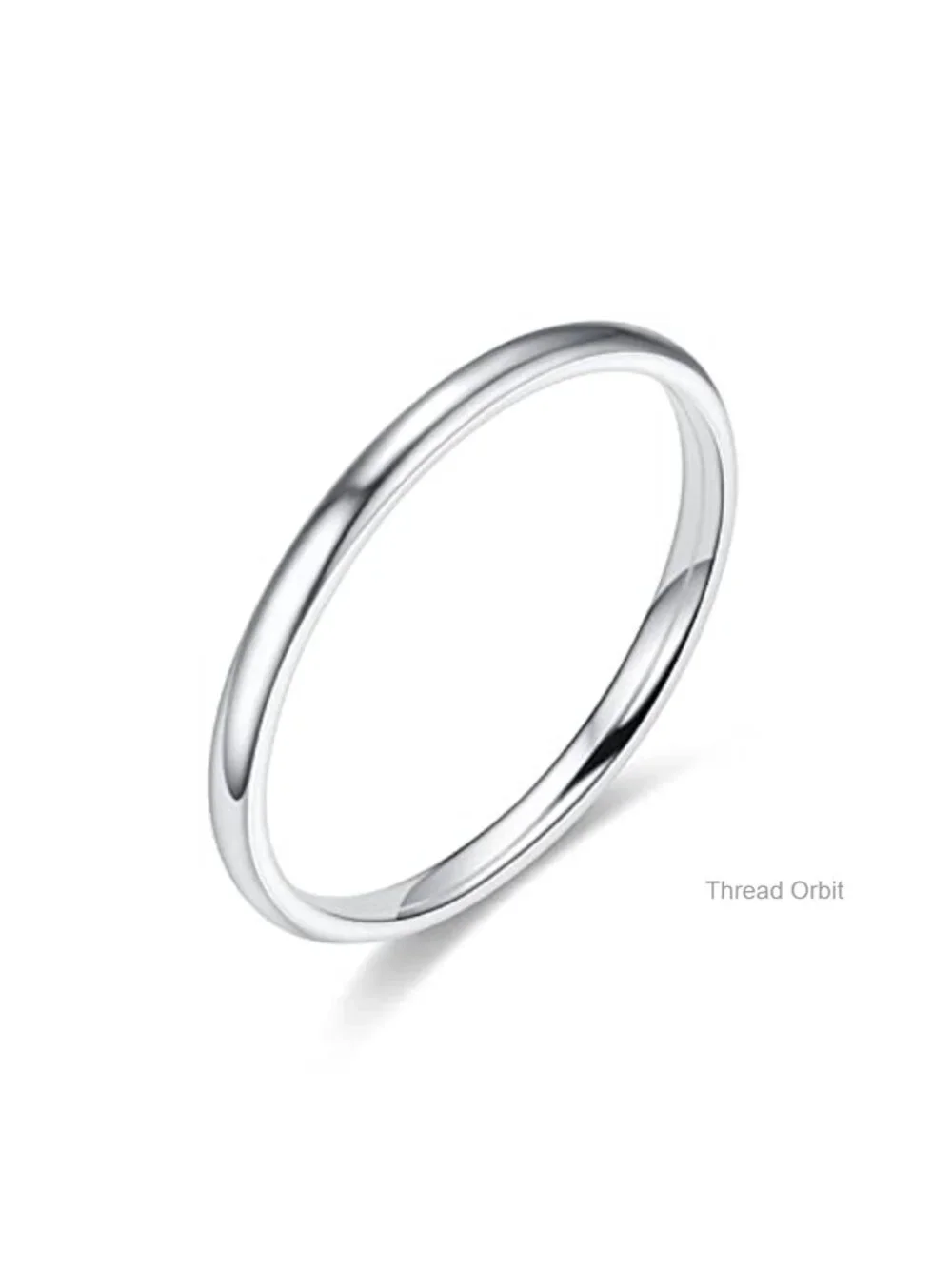 2mm Stainless Steel Plain Stacking Band Promise Wedding Ring